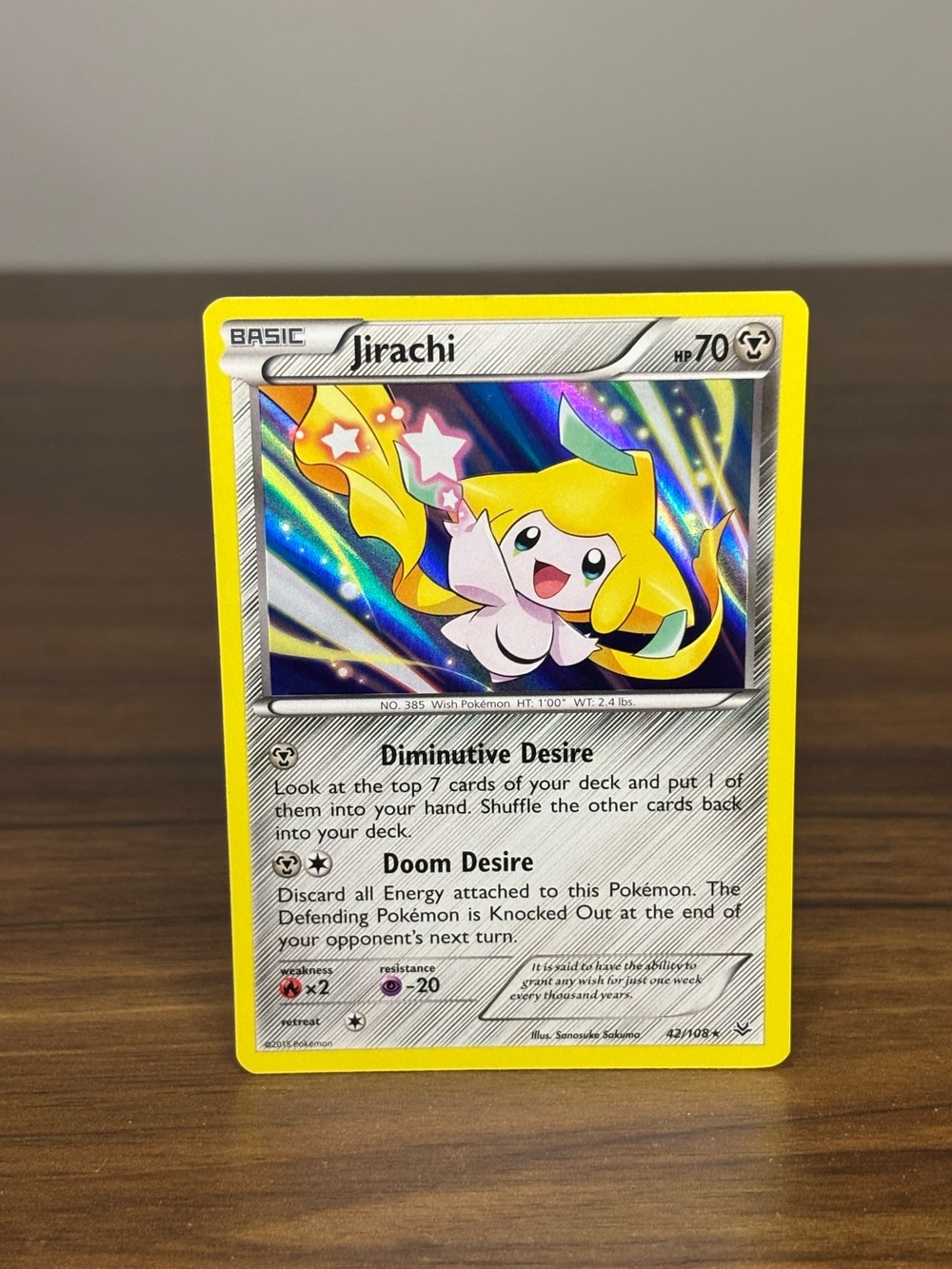 Jirachi Pokemon TCG Roaring Skies Holo Rare 42/108